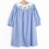 Pond Paddlers Smocked Bishop Dress, Blue