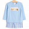 Pride Land Pals Smocked Long Sleeve Short Set, Blue