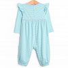 Gracie Romper, Pink and Mint Stripe