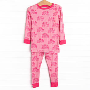 Raspberry Rays Bamboo Pajama Set, Pink