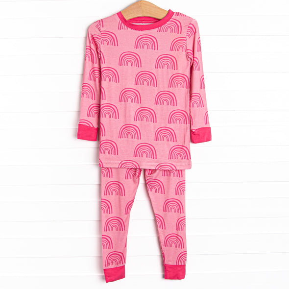 Raspberry Rays Bamboo Pajama Set, Pink