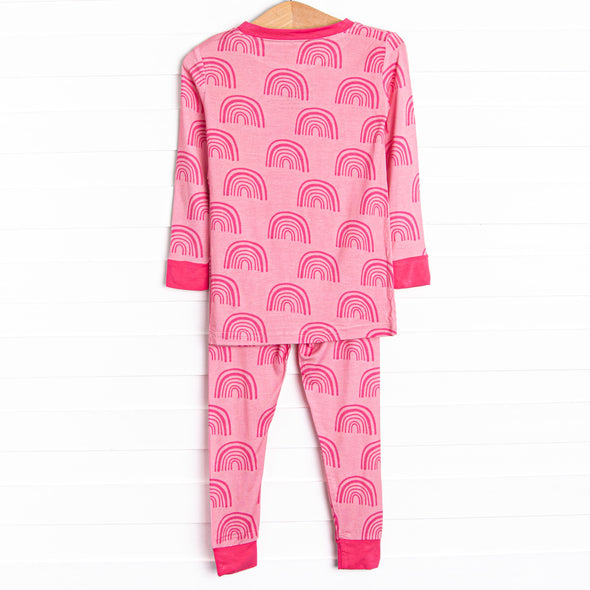 Raspberry Rays Bamboo Pajama Set, Pink