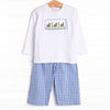 Pond Paddlers Smocked Pant Set, Blue