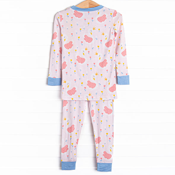 Swan Lake Swims Bamboo Pajama Set, Pink