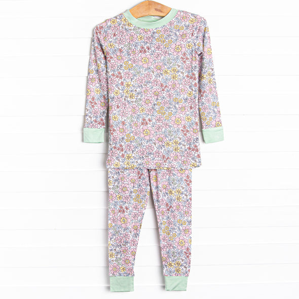 Botanical Garden Bamboo Pajama Set, Pink