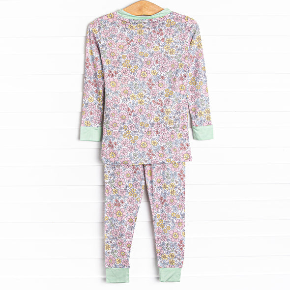 Botanical Garden Bamboo Pajama Set, Pink