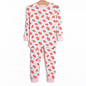 Strawberry Dreams Bamboo Pajama Set, Pink