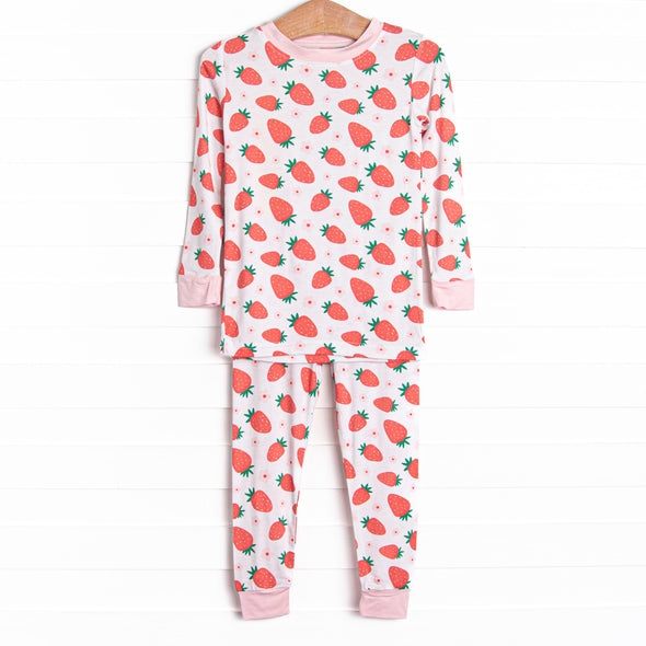 Strawberry Dreams Bamboo Pajama Set, Pink