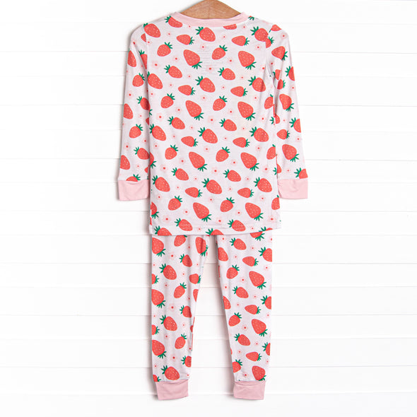 Strawberry Dreams Bamboo Pajama Set, Pink