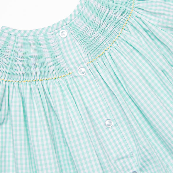 Egg-stra Special Sunday Smocked Bishop Dress, Mint