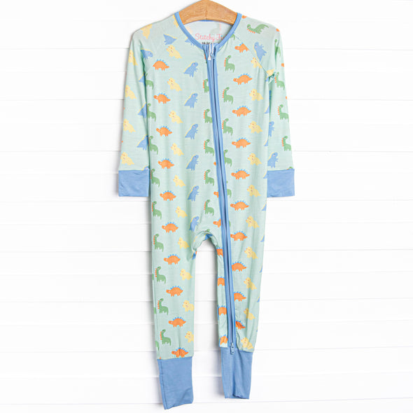 Dino Dreams Bamboo Zippy Pajama, Green