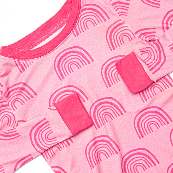 Raspberry Rays Bamboo Pajama Set, Pink