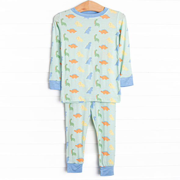 Dino Dreams Bamboo Pajama Set, Green