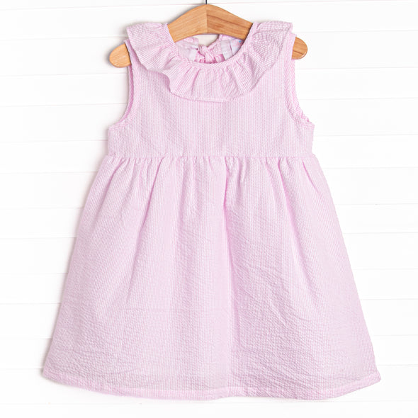 Spring Seersucker Dress, Pink