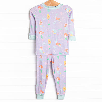 Saltwater Sirens Bamboo Pajama Set, Purple