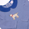 One Lucky Pup Applique Romper, Blue