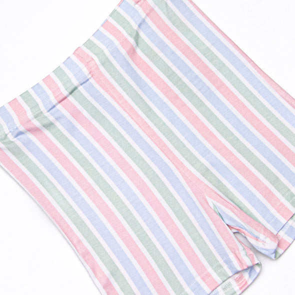 Slumber Party Stripes Bamboo Pajama Short Set, Pink