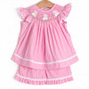 No Bunny But You Smocked Ruffle Short Set, Pink