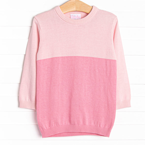 Color Block Sweater, Pink