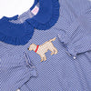 One Lucky Pup Applique Bubble, Blue