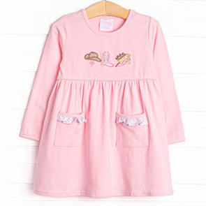 Rodeo Rider Applique Dress, Pink