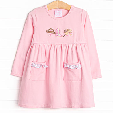 Rodeo Rider Applique Dress, Pink