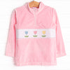 Traditional Tulips Smocked Fleece Pullover, Pink