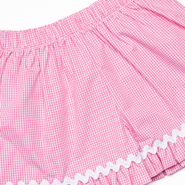 No Bunny But You Smocked Ruffle Short Set, Pink