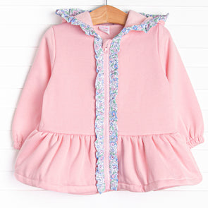 Francesca Florals Zip-Up Jacket, Pink