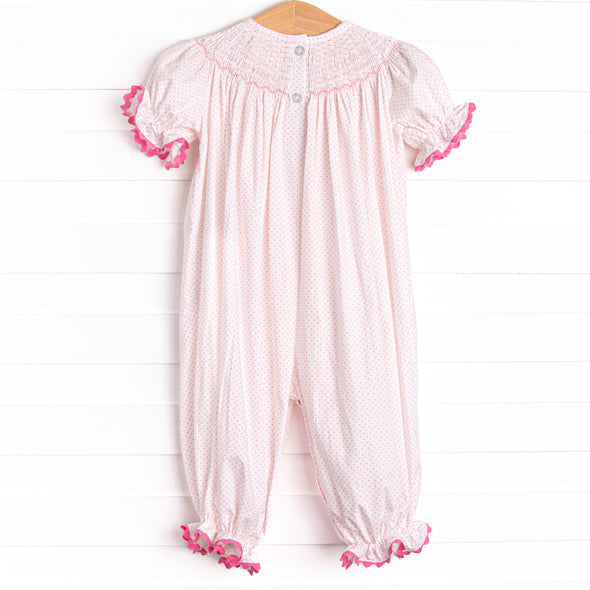 Bow Beauty Smocked Romper, Pink