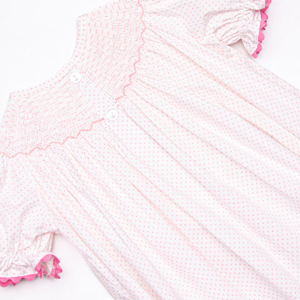 Bow Beauty Smocked Romper, Pink