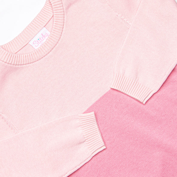 Color Block Sweater, Pink