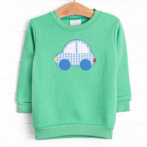 Car Applique Sweatshirt, Green