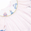 Fairytale Princess Smocked Romper, Pink Bitty Dot