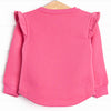 Tulip Embroidered Flutter Sleeve Sweatshirt, Pink