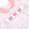 Three Bow Smocked Legging Set, Pink