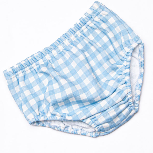 Chandler Check Sweatshirt Diaper Set, Blue