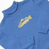 Cozy Carp Rolled Neck Sweater, Blue