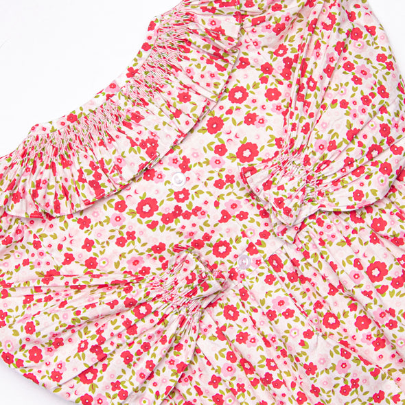 Peony Proper Smocked Bubble, Pink