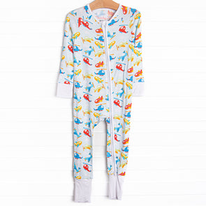 Skytime Snooze Bamboo Zippy Pajama, Blue