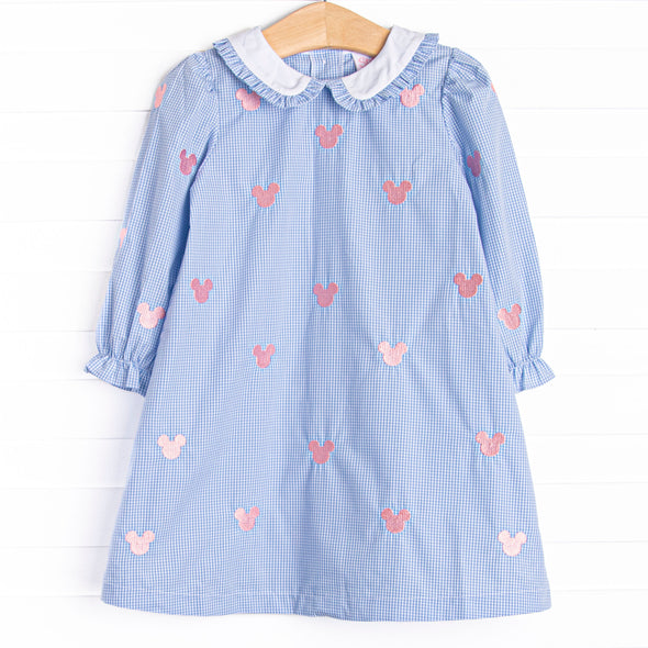 Oh Toodles Embroidered Long Sleeve Dress, Blue