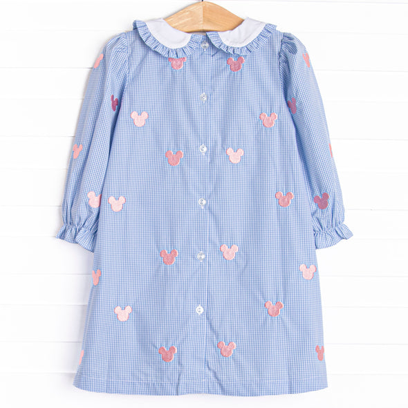 Oh Toodles Embroidered Long Sleeve Dress, Blue