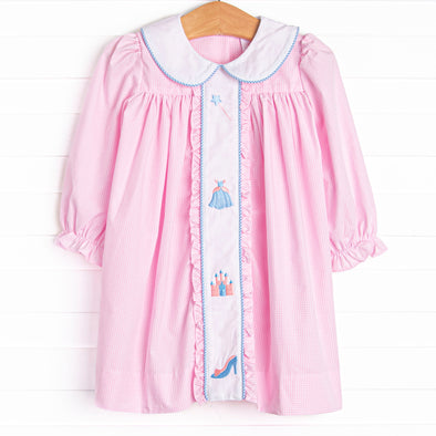 Bippity Boppity Embroidered Long Sleeve Dress, Pink