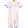 Fairytale Princess Smocked Romper, Pink Bitty Dot