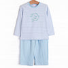 Clear Lake Catch Applique Pant Set, Blue