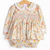 Bushel of Buds Smocked Bloomer Set, Orange