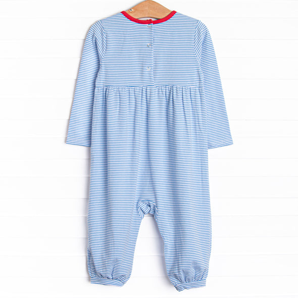 Propeller Pilot Applique Romper, Blue