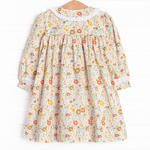 Bushel of Buds Smocked Dress, Orange