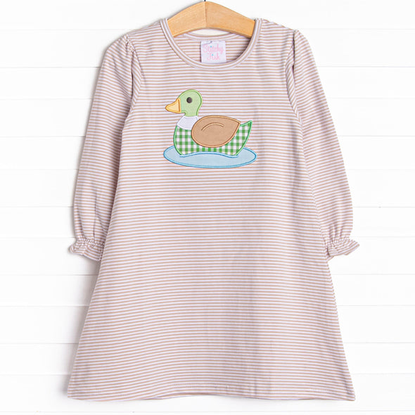 In the Pond Applique Dress, Tan