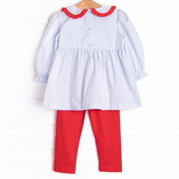 Back at the Farm Smocked Legging Set, Blue